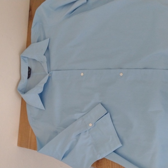Lands' End Blue Plus Size Button Down Blouse - Picture 2 of 13